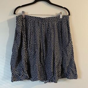 Old Navy Navy and White Polka Dot A-Line Skirt